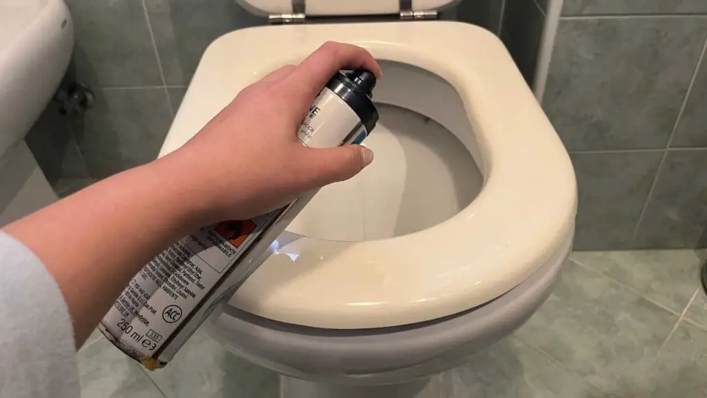 Tira la laca para el cabello por el inodoro, lo que ocurriría cada pocos segundos.