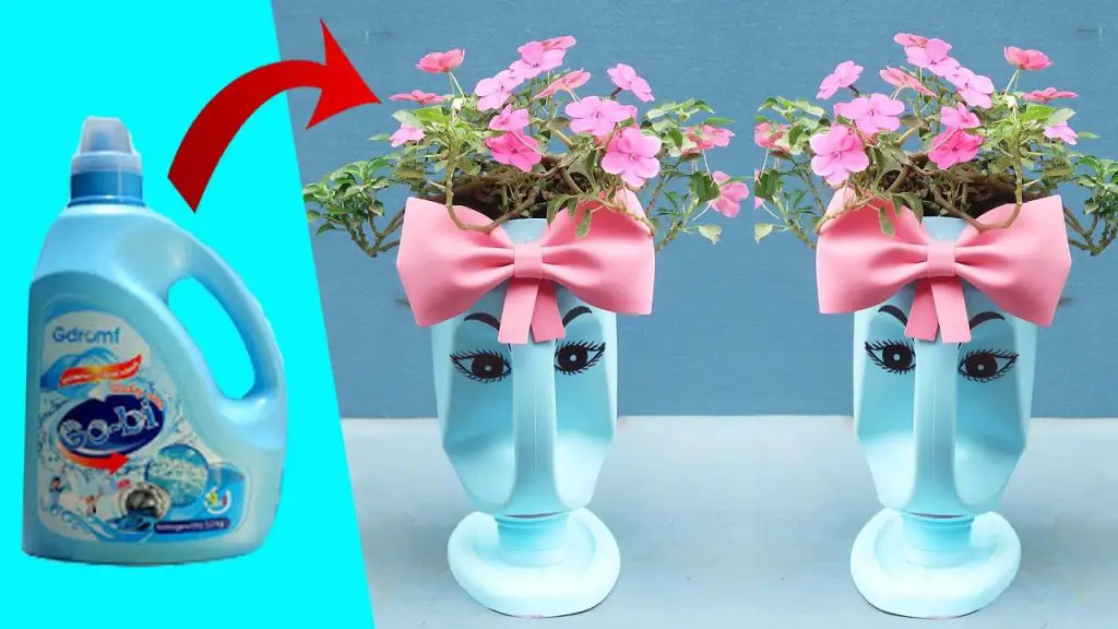 Create a Charming Flower Pot from Recycled Plastic Bottles for Your Garden