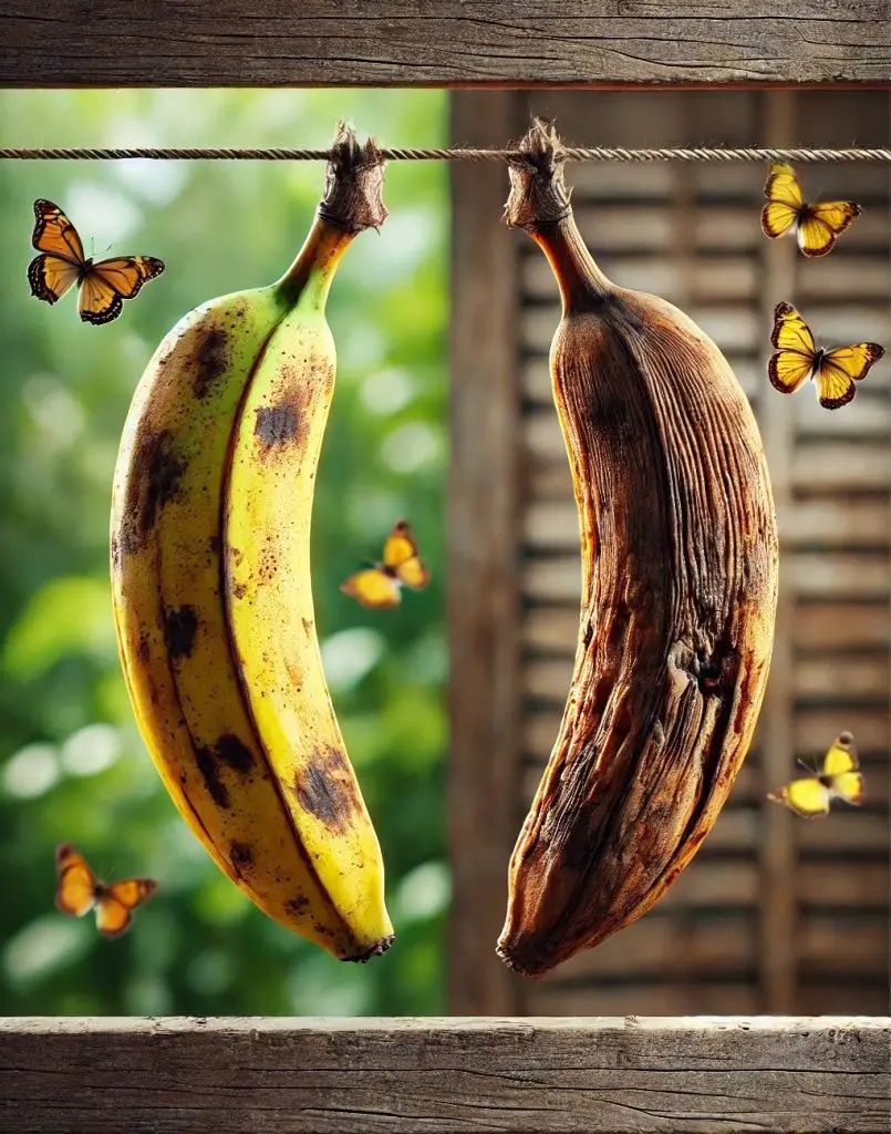 See what happens when you hang a ripe banana in the garden