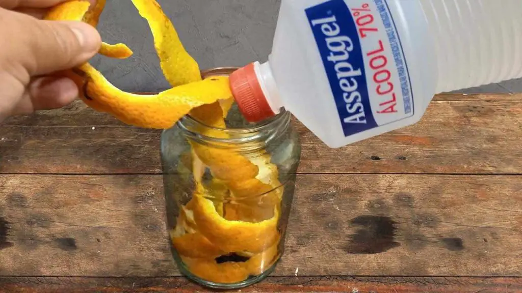 Orange peels, if you put them in alcohol once then you always do it